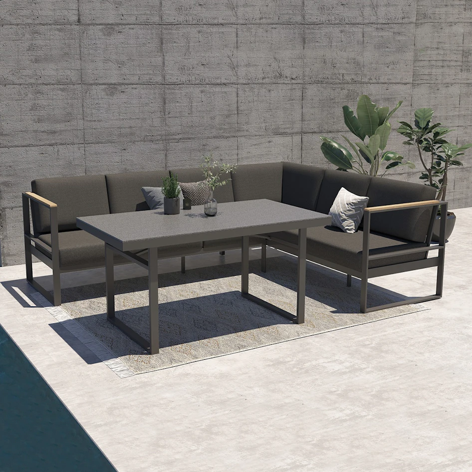 Montigo cosy dining set with spraystone table