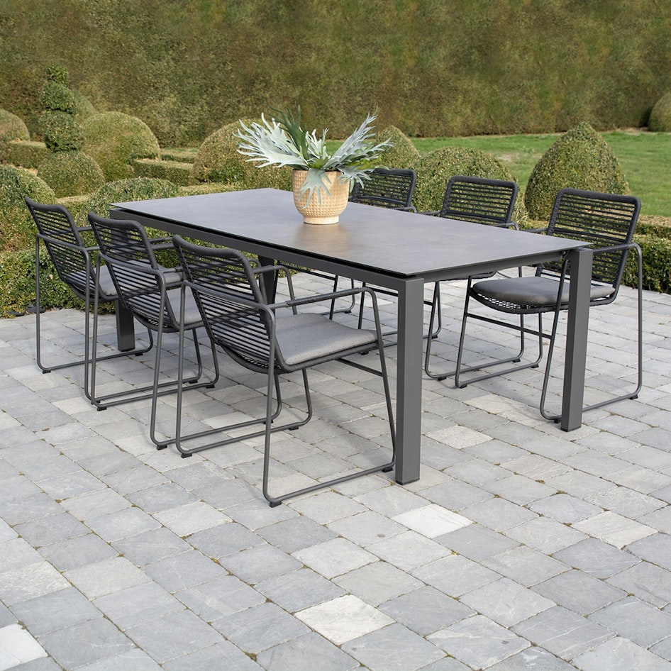 Elba dining Goa HPL Dark grey dining set 01